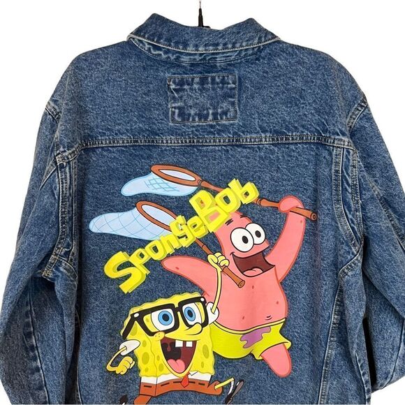 Members Only Nickelodeon Spongebob Denim Trucker Jacket - Picture 14 of 16